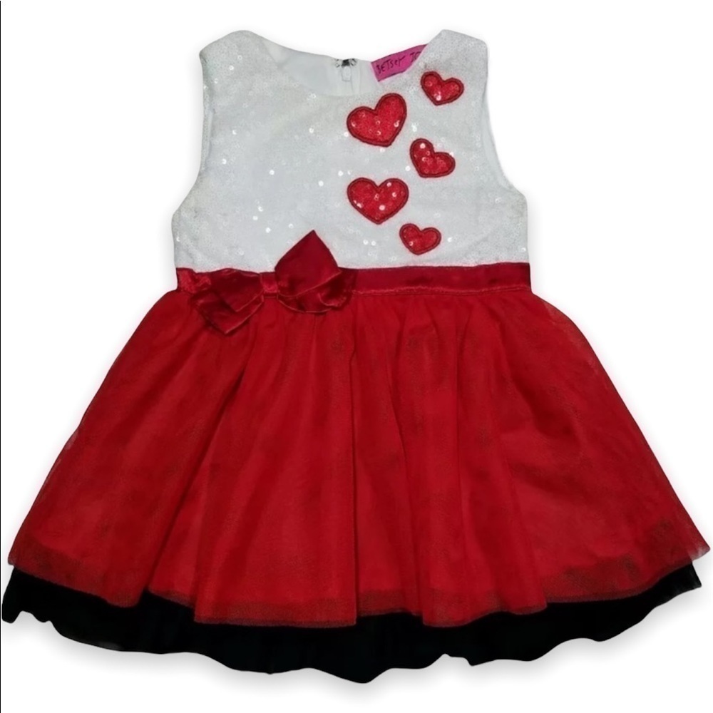 BETSEY JOHNSON Sequin Tulle Heart Dress Girls 12-18 months